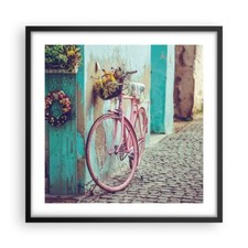 Poster 50x50cm Rosa bici vintage Stampe Immagini Quadri Moderni Murale