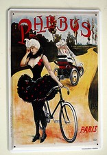 TABELLA IN LATTA PHEBUS PARIS TARGA INSEGNA VINTAGE REPRO CISCLISMO BICI
