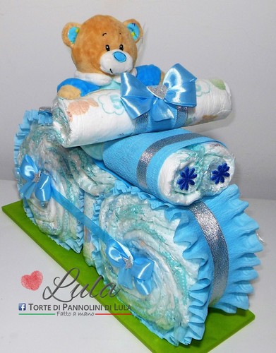 Torta pannolini moto pampers - pannolini, +