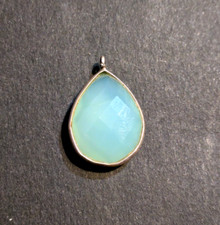 Antico ciondolo argento 925 e gemma acquamarina