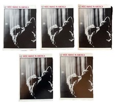 Set 5 cartoline promozionali U2 Wide Awake in America 1985 stampa Francia vintage