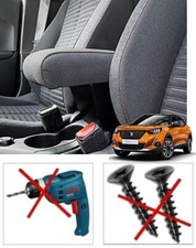 BRACCIOLO per PEUGEOT 208 dal 2019 in tessuto antracite con cuciture arancioni