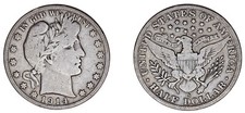 Barber Half Dollar D'Argento -