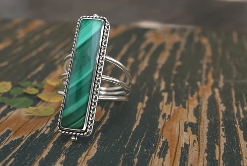 Anello malachite naturale - malachite,