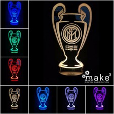 Lampada 3D Led Inter (Calcio Champions League UEFA triplete coppa campioni)