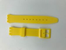 17mm-GIALLO-per orologi SWATCH-NUOVO-mai usato-SILICONE-cinturino di ricambio-cinturino