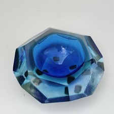 Grande POSACENERE FLAVIO POLI MURANO VETRO SOMMERSO VINTAGE ANNI 60 DIAMANTE