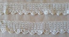 Bordura di cotone bianca a uncinetto fatta a mano dimensioni Mt 1,59 x4