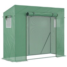 Outsunny Serra da Giardino in PE e Acciaio con 4 Picchetti e 2 Finestre Laterali