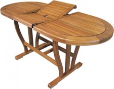 Tavolo da Giardino Ovale Allungabile 120/160x70 cm Acacia AC805078-DB Vivagarden