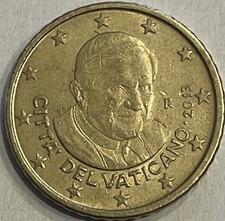 50 Centesimi di Euro 2013 Città del Vaticano. Moneta Papa Ratzinger 