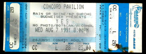 Biglietto concerto yes - concerto, stub