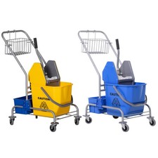 HOMCOM Carrello Pulizie Professionale Lavapavimenti Secchio 25L e Strizzatore