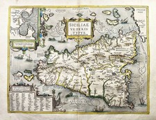 Sicilia Carta Mappa Ortelius
