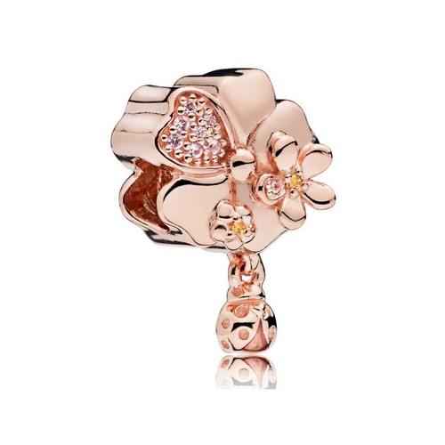 Charm pandora rosa fiori - charm,