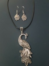 Set Parure collana orecchini PAVONE donna mm PIUME piuma