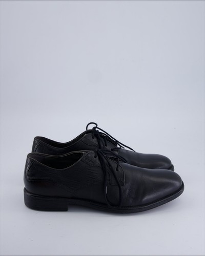 Stringate geox pelle nero - pelle, 42