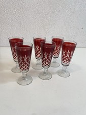 Set 6 calici cristallo rosso