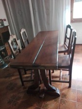 tavora grande con 4 sedie in legno