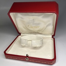 Autentico Santos De Cartier Orologio Rosso Bracciale Scatola Interno Bianco Ref. CO 581