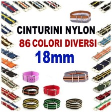 CINTURINO NYLON 18mm ROSSO GIALLO BLU NERO ARANCIONE VERDE BEIGE GRIGIO VIOLA