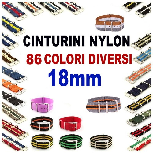 Cinturino nylon 18mm rosso - nylon,