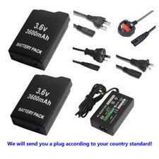 2XR Batteria Ricaricabile + Caricabatterie da Parete per Sony PSP-110 PSP-1001 PSP 1000 Fat Nuovo