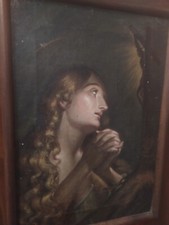 Santa AGNESE,dipinto olio su tela, quadro religioso 1864 ?antiquariato,no firma