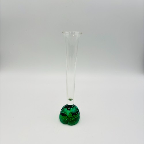 Vintage art green blown glass - green,