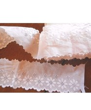 ANTICO ORIGINALE PIZZO SANGALLO Bianco  COTONE metri 8,70  margherite 