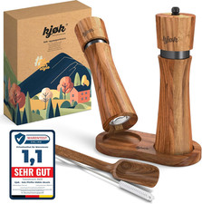 Premium Macina Sale E Pepe in Massiccio Legno Di Acacia Con Sottopiatto, Spazzol