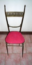 SEDIA  IN OTTONE TIPO CHIAVARI CHIAVARINA ANNI 50 VINTAGE OGGETTO D'ARREDO