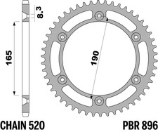 CORONA ERGAL 50 DENTI PER KTM