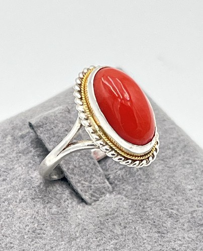 Anello vintage corallo rosso - anello,