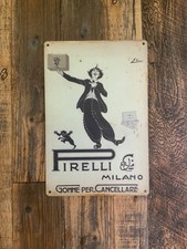 Insegna in metallo Pirelli Milano, vintage 20x30  cm