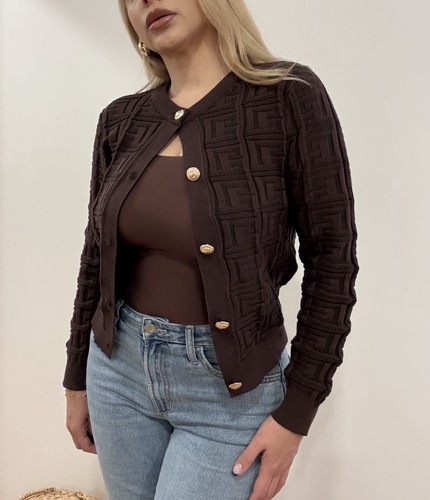 Cardigan corto con - bottoni, oro