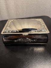 Portagioie Vera Lucino piatto argento portagioie interno velluto metà secolo