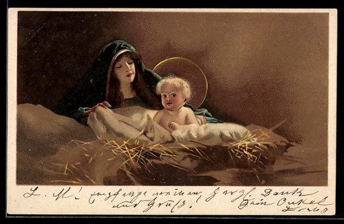 Litografia maria con gesù - con,