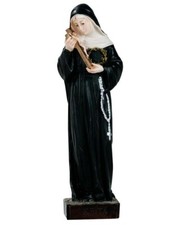 STATUA SANTA RITA DA CASCIA  CM 14 IN MARMO RESINA  PIENA DECORATA A MANO