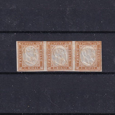 REGNO 1861/63 - EFFIGIE DI VITTORIO EMANUELE II VALORE 10c. BISTRO STRISCIA NUOV