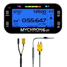 AIM MyChron 6 2T Dash Logger (GPS), Inc M12 KF Tipo Sensore EGT e Cavo Nero/Giallo