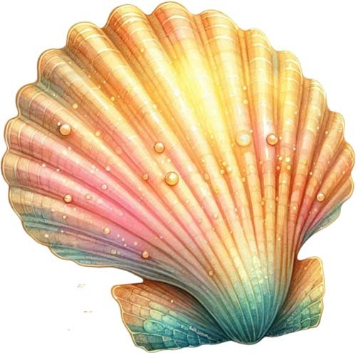 Adesivo colorato conchiglia