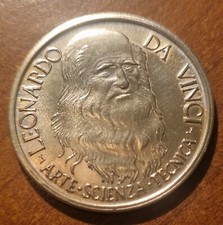 MEDAGLIA COMMEMORATIVA LEONARDO DA VINCI ARTE E SCIENZA TECNICA