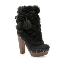 scarpe donna stivaletti tronchetto N 40 Pelliccia Nero