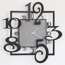 Arti e Mestieri, Amos, Orologio da Parete 50cm Nero, Metallo