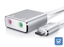 Scheda audio esterna USB C in alluminio 1 x Microfono 1x Cuffie Convertitore DAC