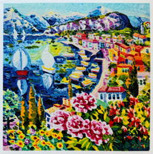 Vento leggero del lago Athos Faccincani Serigrafia originale con certificato 