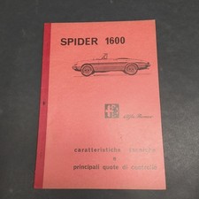 Libretto vetture Alfa Romeo Spider 1600 del 1966.Ben conservato