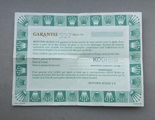 ROLEX Guarantee Warranty Paper