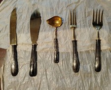 Servizio da pesce vintage..ma nuovo!..colori:oro/argento